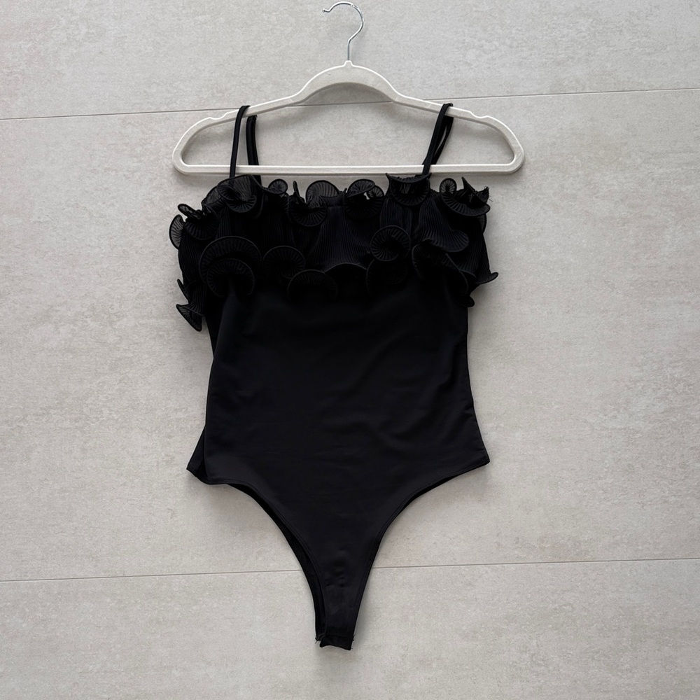Blue Blush Midnight Ruffle Bodysuit